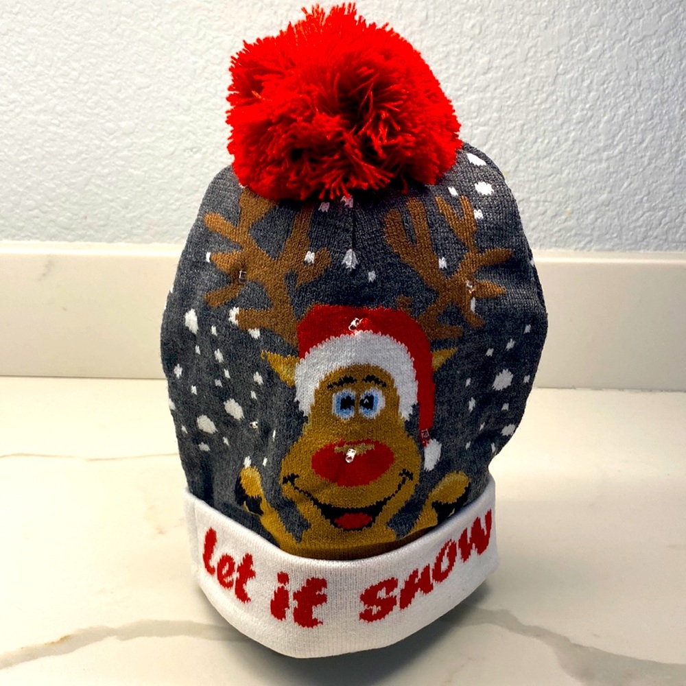 Light up Christmas hat with Reindeer NEW